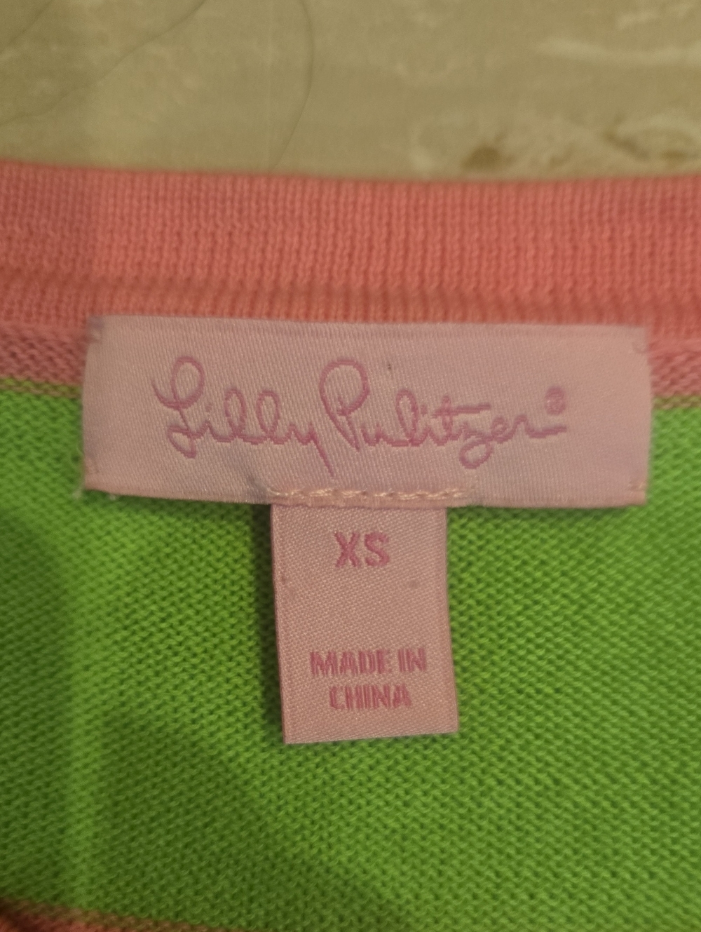 Lilly Pulitzer Pink/Green Striped Cardigan Sweater - Picture 2 of 7